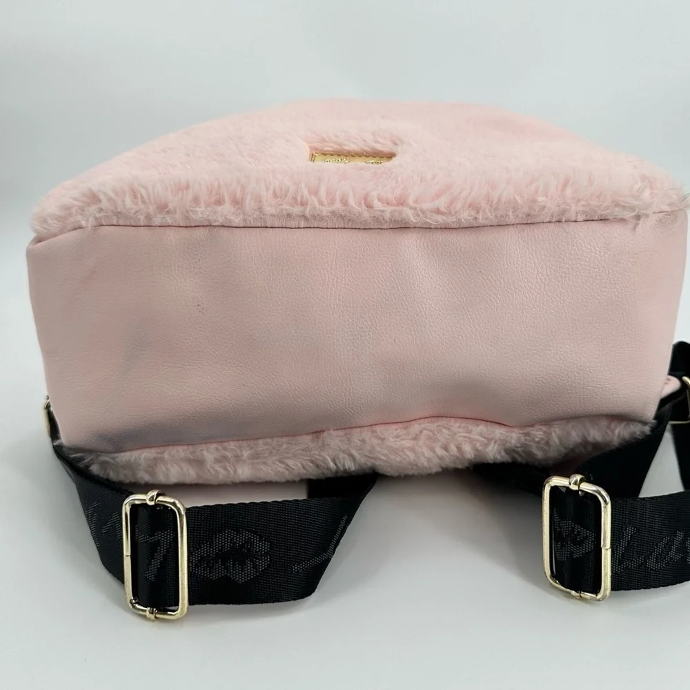 Luv Betsy by Betsy Johnson Pink Rainbow Bunny Hoodie Backpack Soft Plush